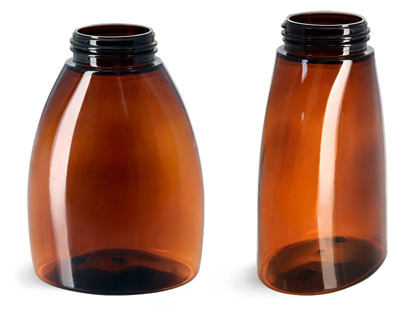 Amber PET Plastic Bottles - 1fl-oz