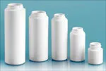White HDPE Powder Bottles (Bulk) Caps NOT Included