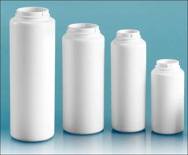 White HDPE Powder Bottles (Bulk) Caps NOT Included