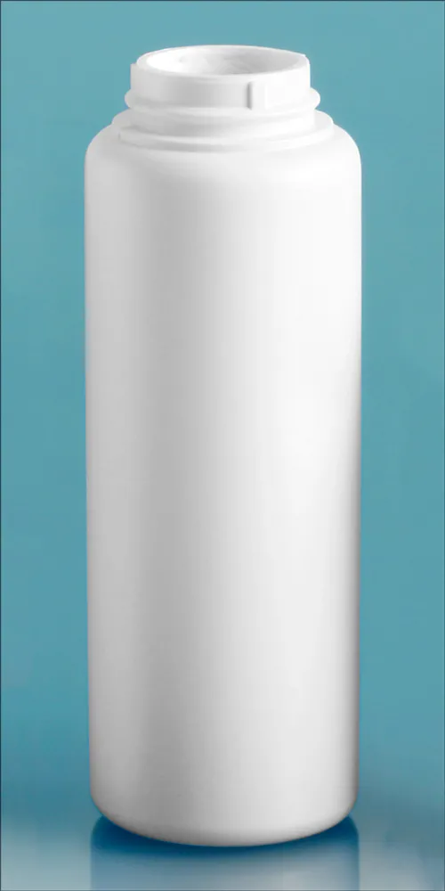 4 oz   White HDPE Powder Bottles (Bulk), Caps NOT Included