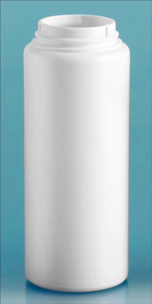 6 oz White HDPE Powder Bottles (Bulk), Caps NOT Included
