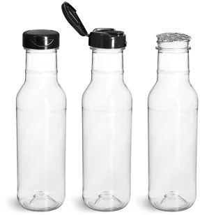 16 oz Clear PET Salad Dressing Bottle, 38 mm