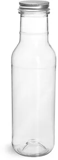 PET Clear Barbecue Sauce Bottles w/ Lined Aluminum Caps 