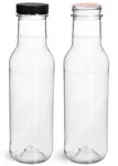 12 oz Clear Glass Ring Neck Sauce Bottles w/ 38-400 (12/Case) – National  Bottles