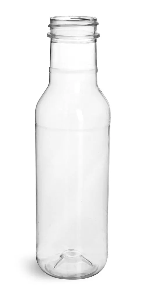 12 oz Clear PET Barbecue Sauce Bottles (Bulk) Caps NOT Included