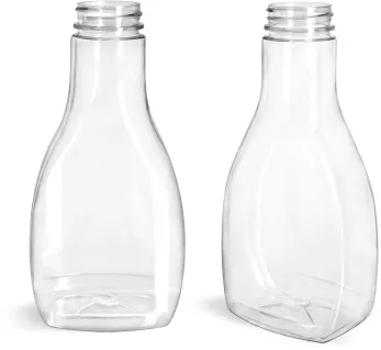 Clear PET Oblong Sauce Bottles (Bulk) Caps NOT Included
