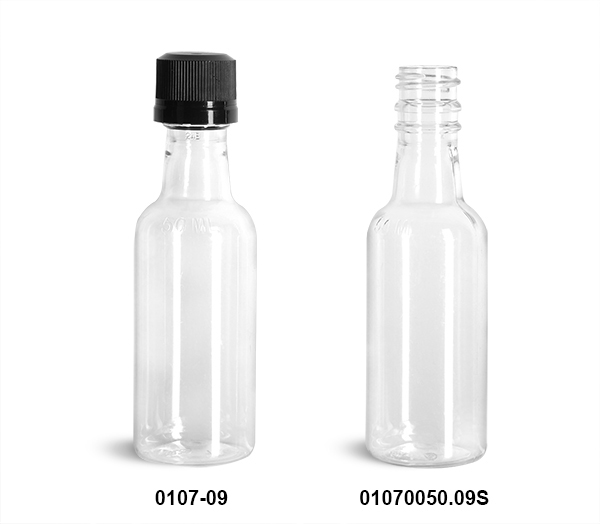 New Clear PET Nip Bottles
