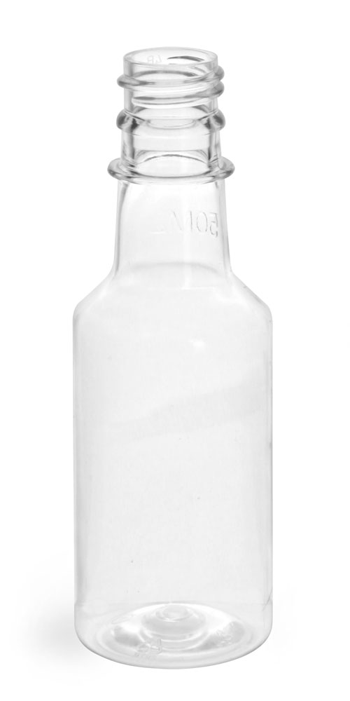 50 ml Clear PET Nip Bottles (Bulk), Caps Not Included
