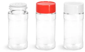 8 oz. (250ml) Clear PET Plastic Spice Jar, 38mm 38-3STRT