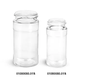 6 oz. Clear K-Resin Plastic Spice Bottles (53-485) - Wholesale