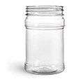 Food Jars, 10 oz Clear PET Plastic Jars (Bulk), Caps NOT Included