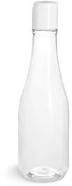 PET Clear Woozy Bottles w/ White Disc Top Caps