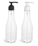 Clear Woozy Bottles w/ White and Black Lotion Pumps