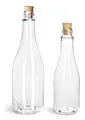 Clear PET Woozy Bottles w/ Cork Stoppers 