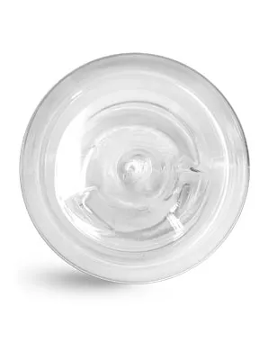 8 oz Clear PET Woozy Bottles w/ White Ribbed Lined Caps & Orifice Reducers