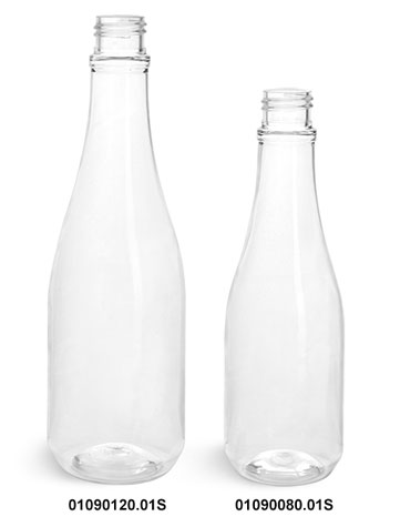 Plastic Bottles, Clear PET Woozy Bottles (Bulk) Caps Not Included