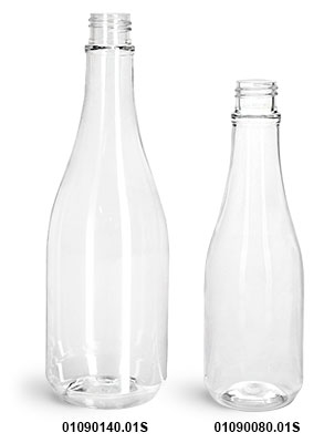 Plastic Bottles, Clear PET Woozy Bottles (Bulk) Caps Not Included