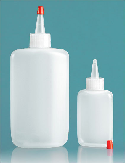 Natural LDPE Straight Sided Oval w/ Long Tip Spout Cap