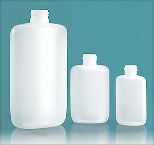 Plastic Bottles, Natural LDPE Straight Sided Ovals (Bulk), Caps NOT Included