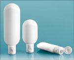 White Plastic Tottles w/ Snap Top Dispensing Caps