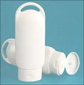 HDPE White Tottles w/ White Snap Top Caps