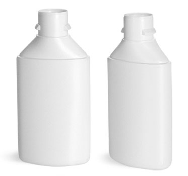 Plastic Bottles, White HDPE Square Bottom Tottles (Bulk), Caps NOT Included