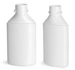 Plastic Bottles, White HDPE Square Bottom Tottles (Bulk), Caps NOT Included