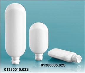 White Plastic Tube Bottles (Bulk), Caps NOT Included