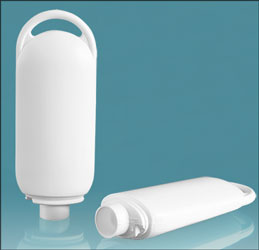 Plastic Bottles, White HDPE Lotion Ovals (Bulk), Caps NOT Included