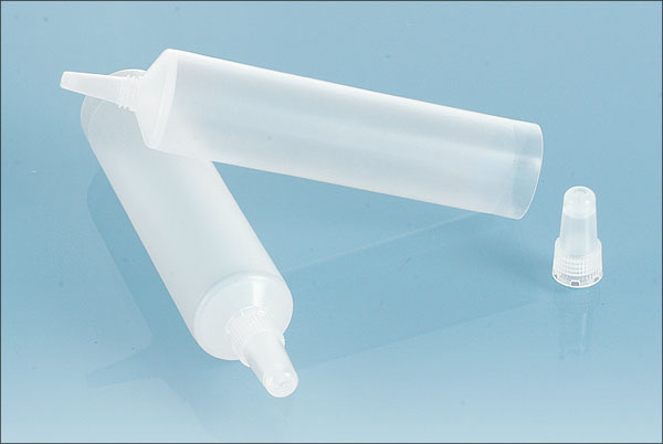 Natural LDPE Collapsible Needle Nose Plastic Tubes w/ Caps
