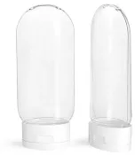 PrimeMatik - Petites bouteilles en plastique PET recyclable, carrées et  transparentes 400mL, 7 pièces.
