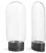 PET Clear Tottles w/ Black Snap Top Caps