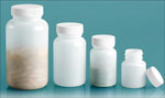 Natural Wide Mouth Pharmaceutical Bottles w/ White Lined Screw Caps