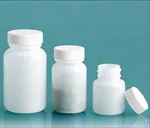 Natural Wide Mouth Pharmaceutical Bottles w/ White Lined Screw Caps