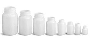 Natural HDPE Pharmaceutical Rounds (Bulk), Caps NOT Included