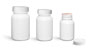 Plastic Bottles, White HDPE Wide Mouth Pharmaceutical Round Bottles w/ White Ribbed Induction Lined Caps 
