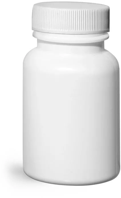 500 cc Plastic Bottles, White HDPE Wide Mouth Pharmaceutical Rounds w/ White Lined Caps