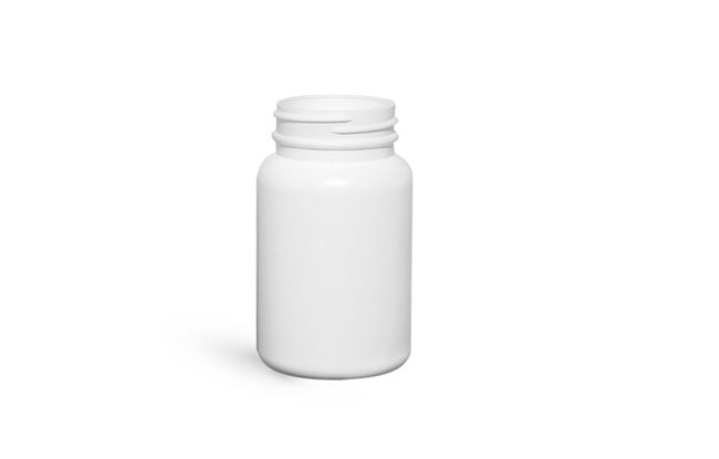 Plastic Bottles, White HDPE Pharmaceutical Round (Bulk), Caps NOT Included
