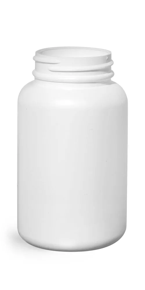 200 cc White HDPE Pharmaceutical Round Bottles (Bulk), Caps NOT Included