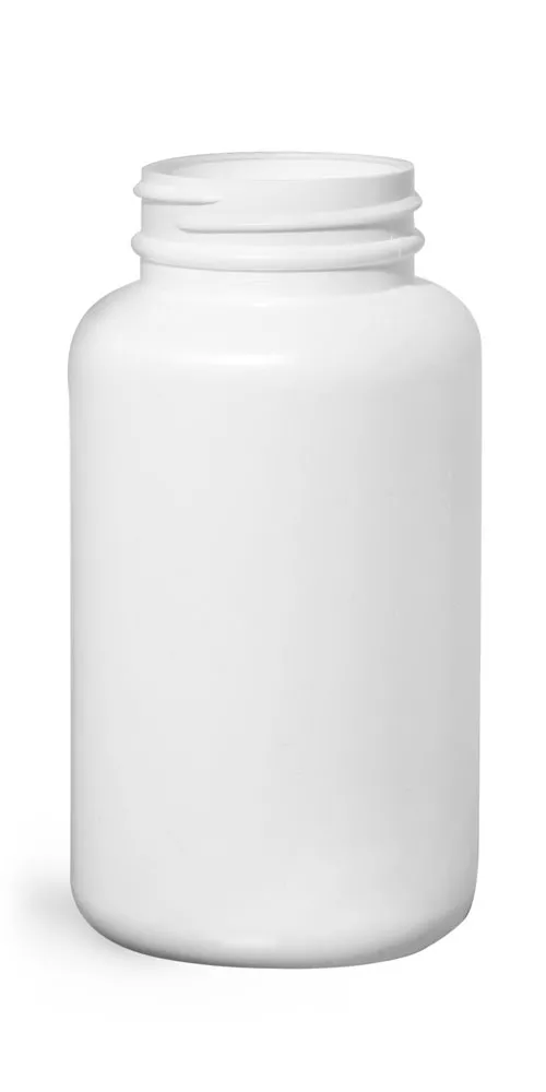 250 cc White HDPE Pharmaceutical Round Bottles (Bulk), Caps NOT Included