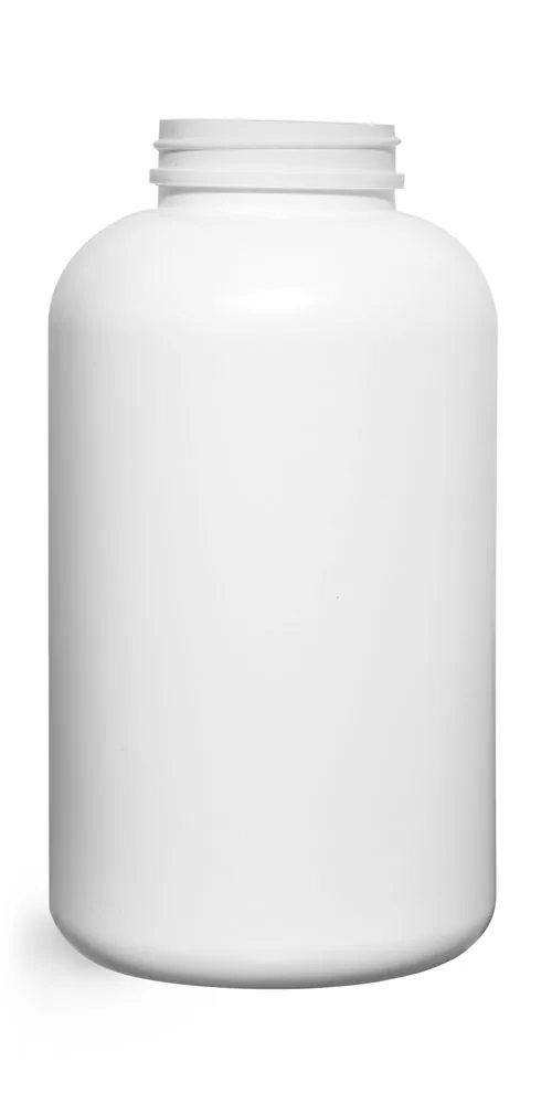 950 cc Plastic Bottles, White HDPE Pharmaceutical Round (Bulk), Caps NOT Included