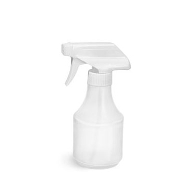 Plastic Bottles, Natural HDPE Spray Bottles w/ White Trigger Sprayers