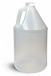 HDPE Plastic Jugs, Natural Jugs w/ White Ribbed PE Lined Caps