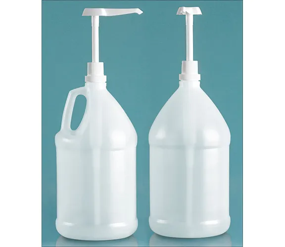 1 gal Natural HDPE Jugs w/ White Industrial Pumps