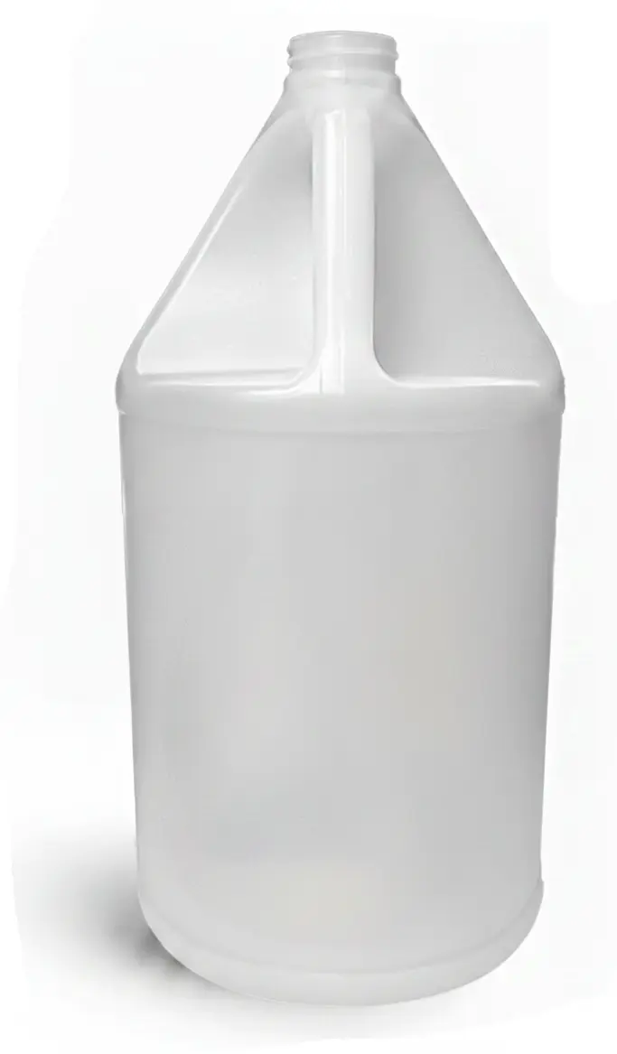 1 Gallon, Standard Natural HDPE Jugs w/ White Ribbed Induction Lined Caps