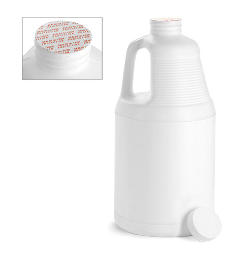 White HDPE Jugs w/ White Induction Lined Caps
