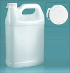HDPE Plastic Jugs, Natural F-Style Jugs w/ White Lined Snap-Lok Child Resistant Caps