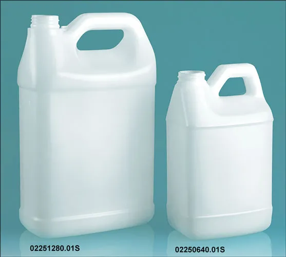 Hudson Exchange 1 Gallon F-Style Plastic Jug with Cap, HDPE, Natural, 6 Pack