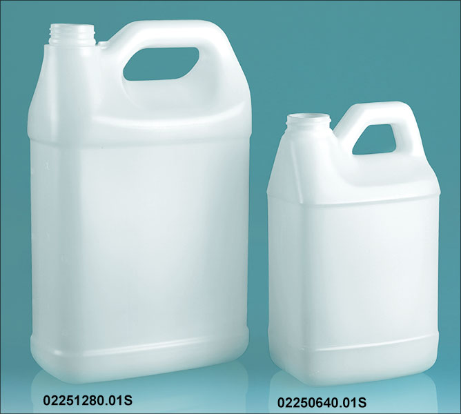 Natural HDPE F-Style Jugs (Bulk), Caps NOT Included
