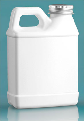 White HDPE F-Style Jugs w/ Lined Aluminum Caps